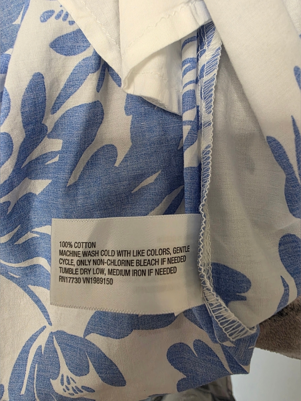 a new day Blue and White Floral Shirt Dress with Tie Waist - Picture 11 of 11